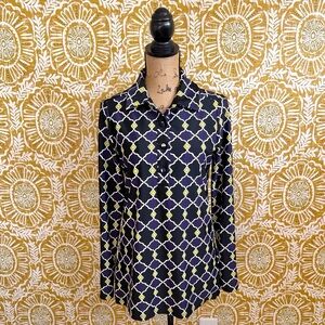 Jude Connally Hadley Jude Cloth Quatrefoil Geometric Long Sleeve Tunic Top Sz M